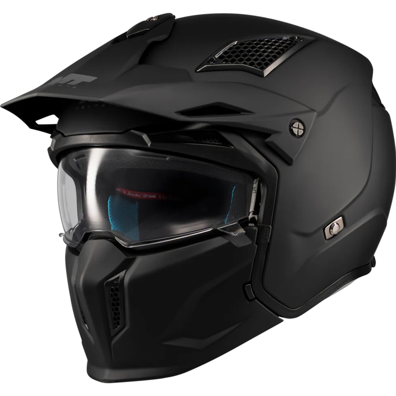 Modulinis motociklo šalmas MT Streetfighter SV S Pure A1 matinė juoda