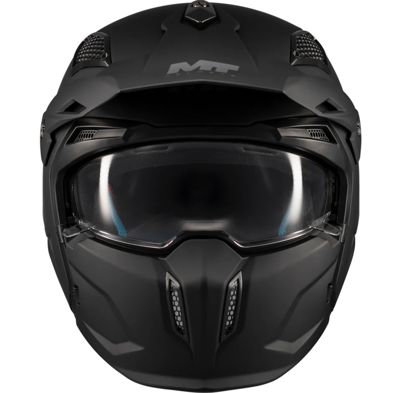 Modulinis motociklo šalmas MT Streetfighter SV S Pure A1 matinė juoda