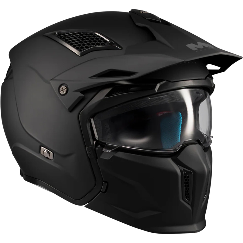 Modulinis motociklo šalmas MT Streetfighter SV S Pure A1 matinė juoda