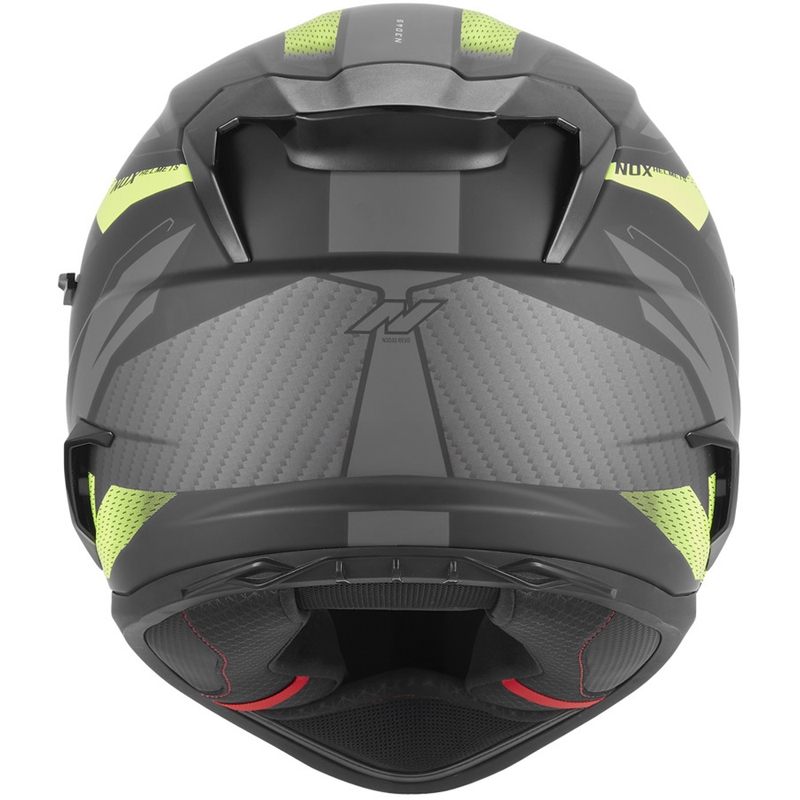 Uždaras motociklo šalmas NOX N304-S REVO matinės juodos-fluorescencinės geltonos spalvos