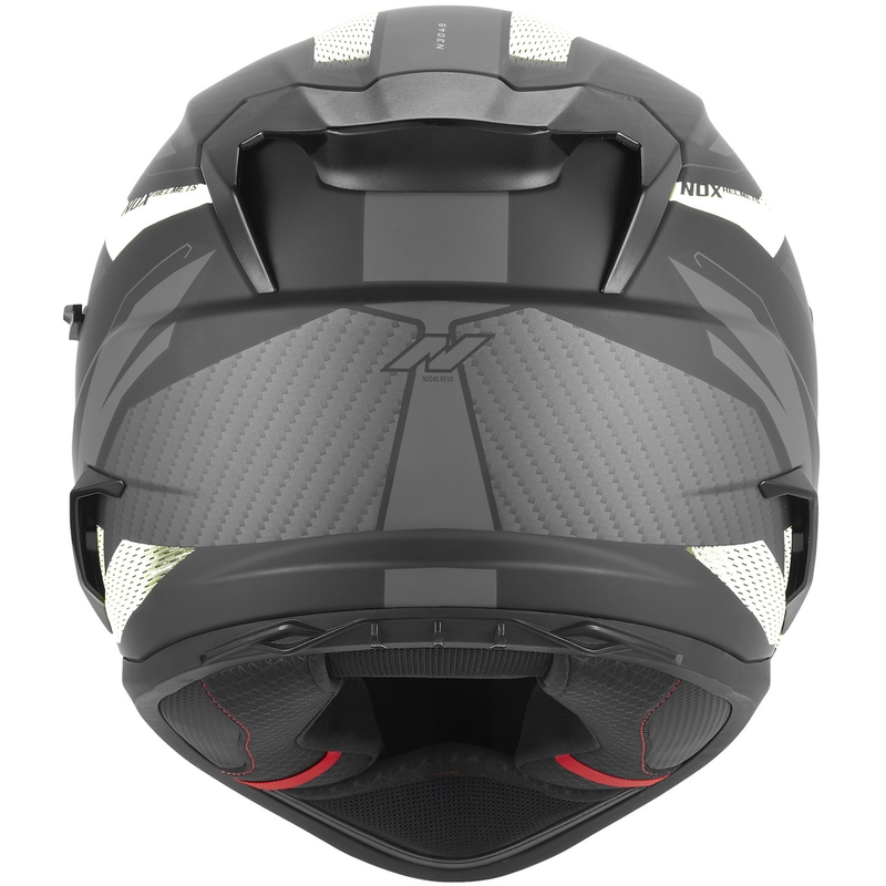 Uždaras motociklo šalmas NOX N304-S REVO matinės juodos-baltos spalvos