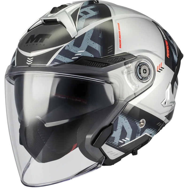 Atviras motociklo šalmas MT Cosmo SV Arrow C2 pilkai juodas