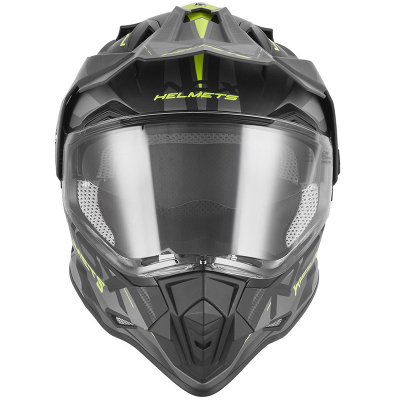 Enduro motociklo šalmas NOX N312 Track matinė juoda-fluorescencinė geltona