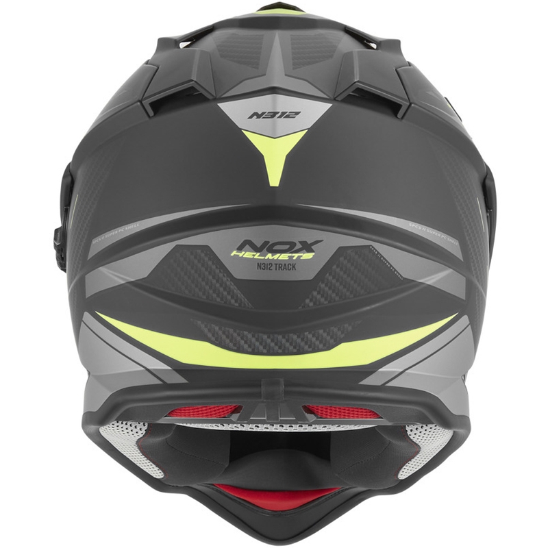 Enduro motociklo šalmas NOX N312 Track matinė juoda-fluorescencinė geltona