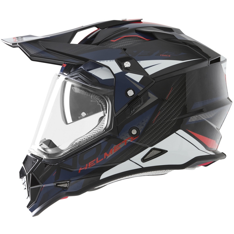 Enduro motociklo šalmas NOX N312 Track mėlynai raudonas