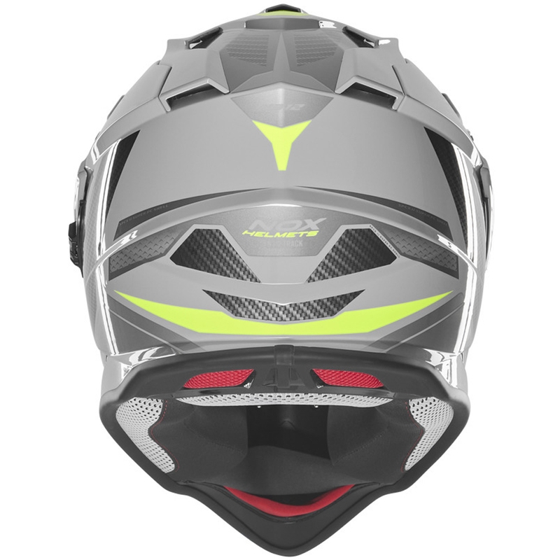 Enduro motociklo šalmas NOX N312 Track pilkas-fluorescencinis geltonas