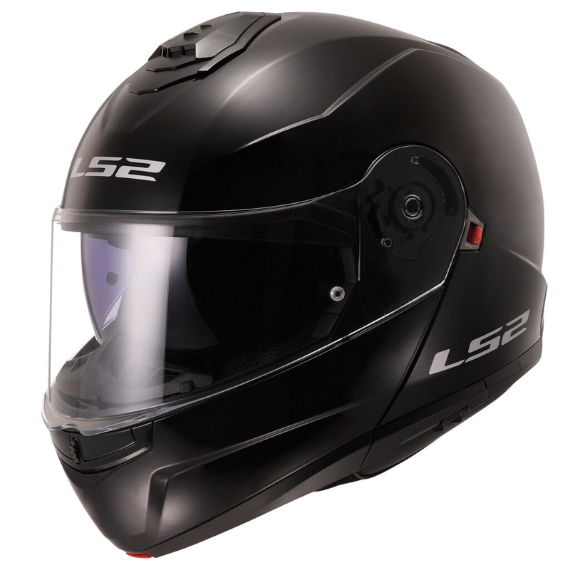 Atlenkiamas šalmas LS2 FF908 Strobe II juodas blizgus - II kokybės - II. kokybė
