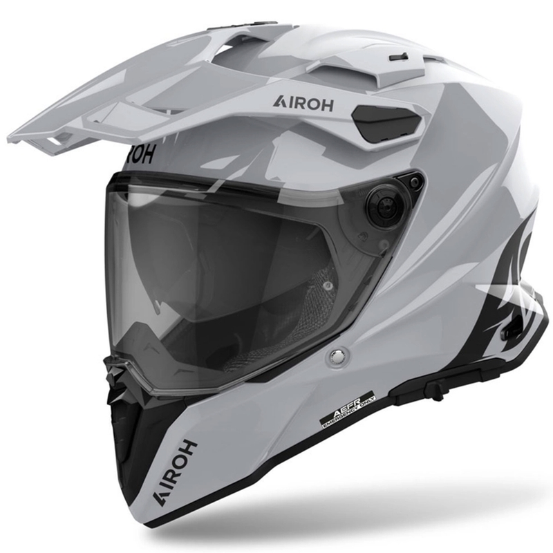 Enduro šalmas "Airoh Commander 2" Blizgios pilkos spalvos