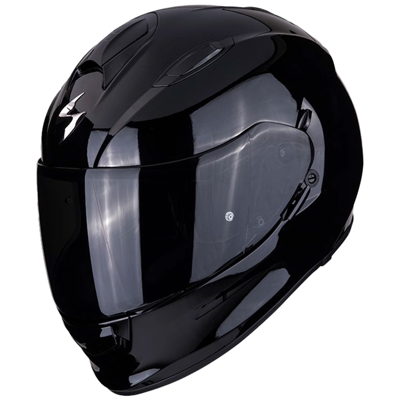 „Scorpion Exo-491 Solid“ uždaras motociklo šalmas, blizgiai juodas – II kokybės - II. kokybė