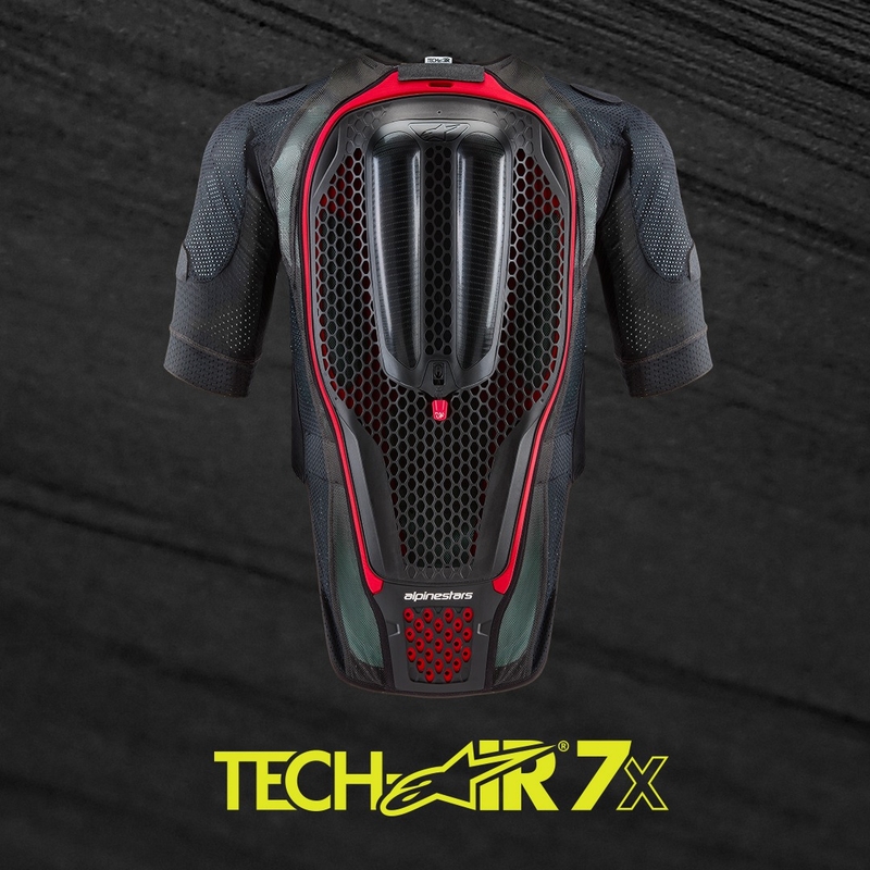 „Alpinestars TECH-AIR®7X System“ oro pagalvių liemenė, juoda-raudona – II klasė - II. kokybė