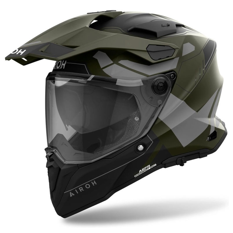 Enduro šalmas Airoh Commander 2 Reveal matinės žalios spalvos