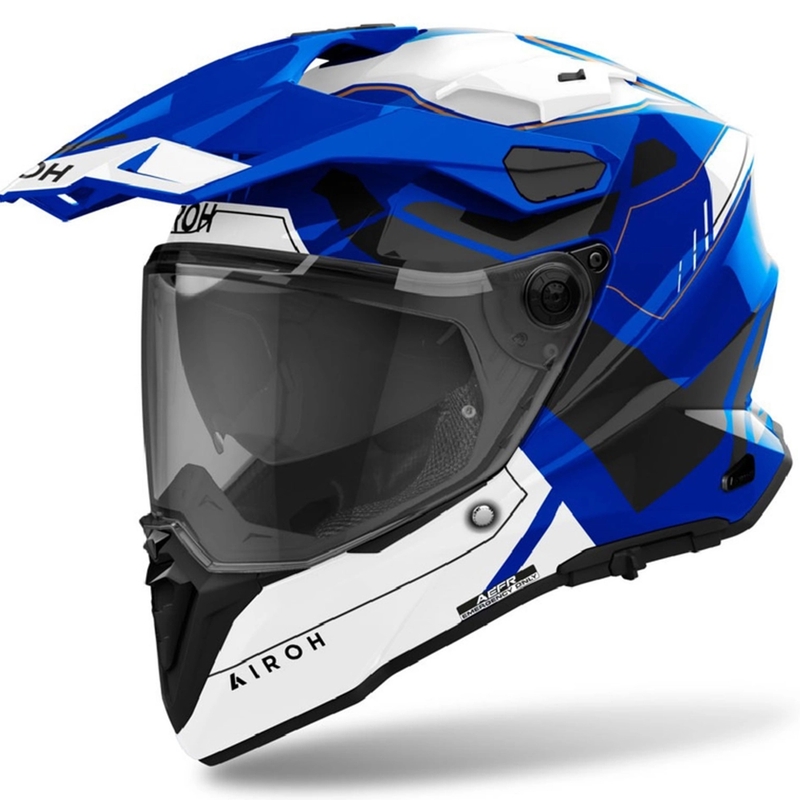 Enduro šalmas Airoh Commander 2 Reveal blizgus mėlynas