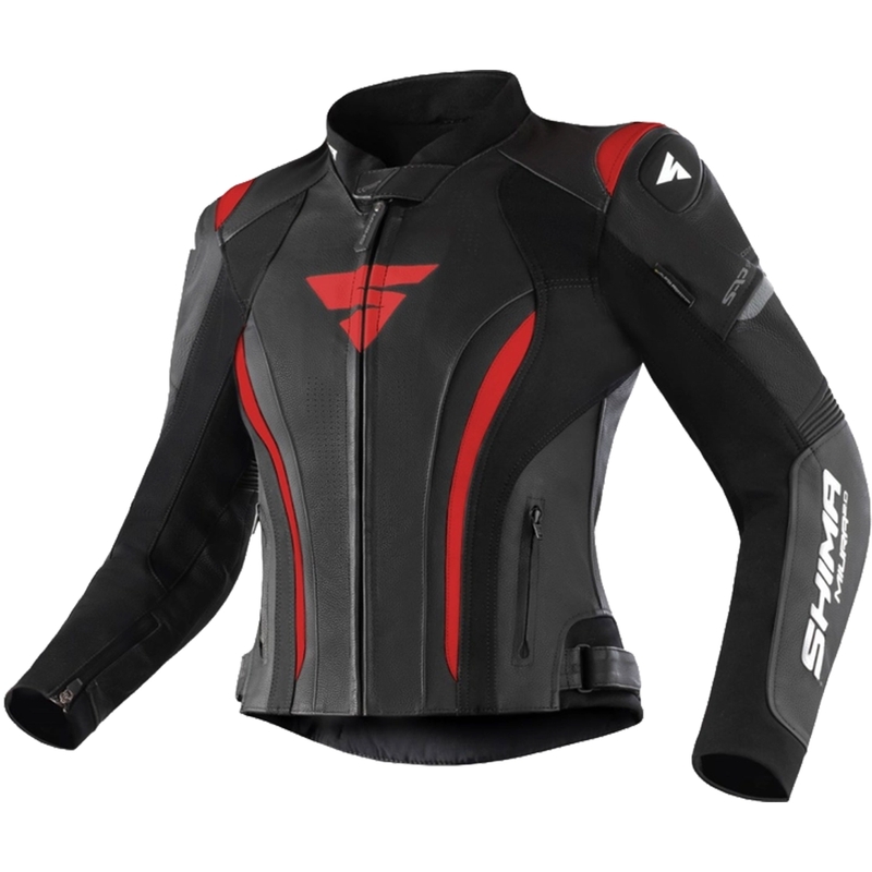 Moteriška "Shima Miura 2.0" juodai raudona motociklininko striukė