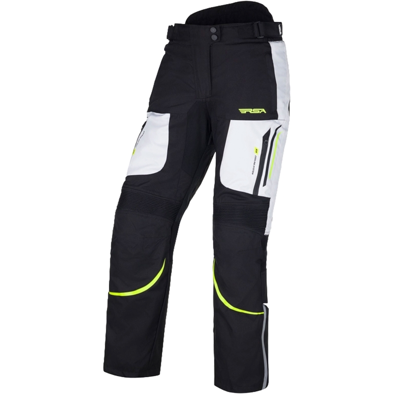 Moteriškos RSA Wasp Black-Fluo Yellow-White motociklininko kelnės