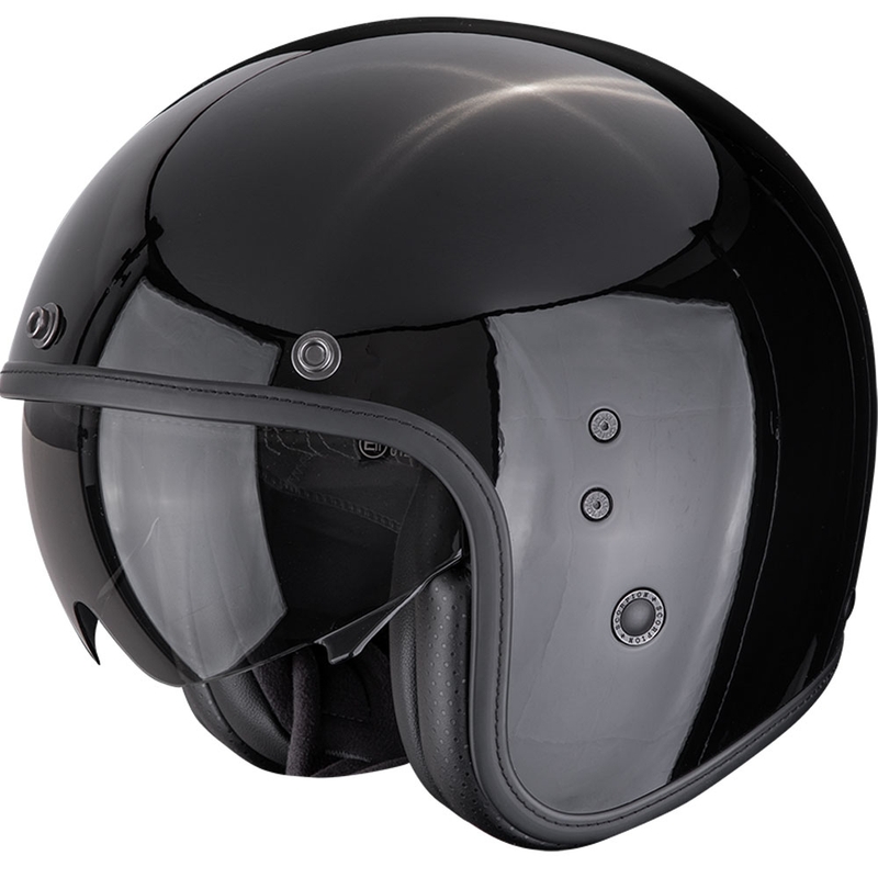 Atviras motociklo šalmas Scorpion Belfast EVO Solid juodas - II kokybės - II. kokybė