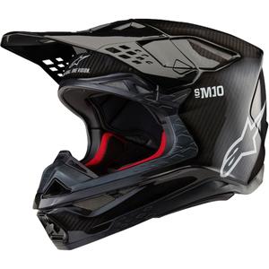Alpinestars Supertech S-M10 Solid Gloss Carbon Motokroso šalmas
