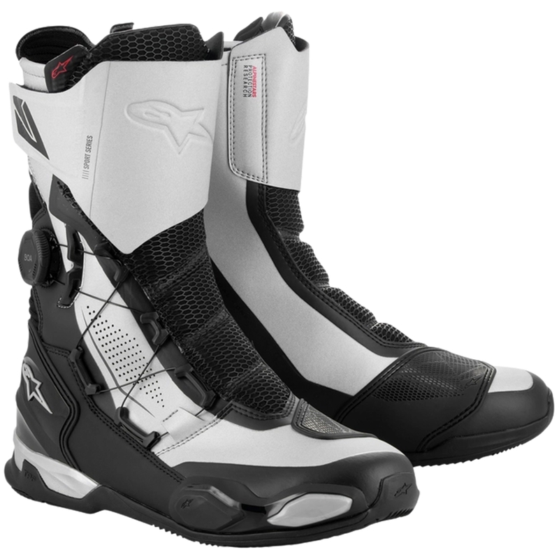 Alpinestars SP-X BOA motociklininko batai juodos ir sidabrinės spalvos