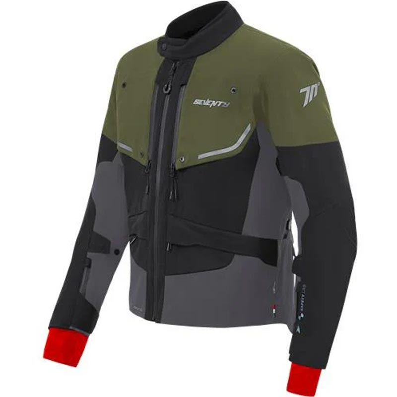„Seventy Degrees SD-JT45 Expedition“ motociklo striukė, žalia-juoda-pilka