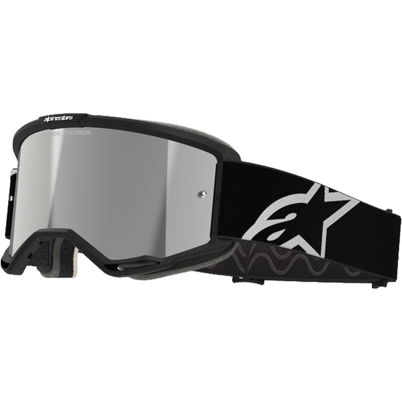 Alpinestars Vision 5 Corp motokroso akiniai juodi su veidrodiniais sidabriniais lęšiais