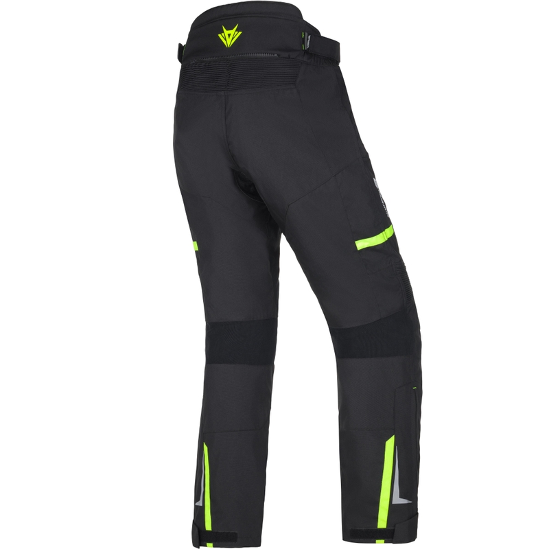 RSA EXO 2 motociklo kelnės juodos-fluorescencinės geltonos