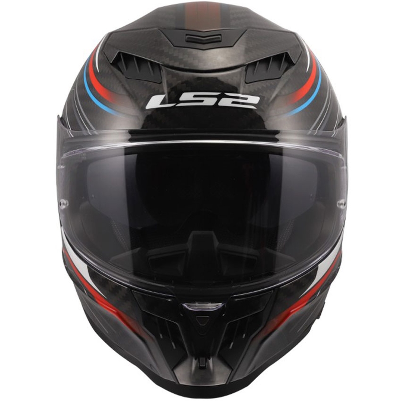 Uždaras motociklo šalmas LS2 FF807 Dragon Subic balta-mėlyna-raudona
