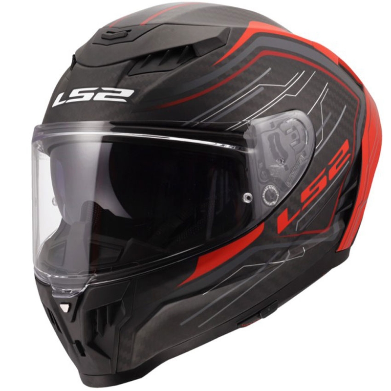 Uždaras motociklo šalmas LS2 FF807 Dragon Subic, raudonas