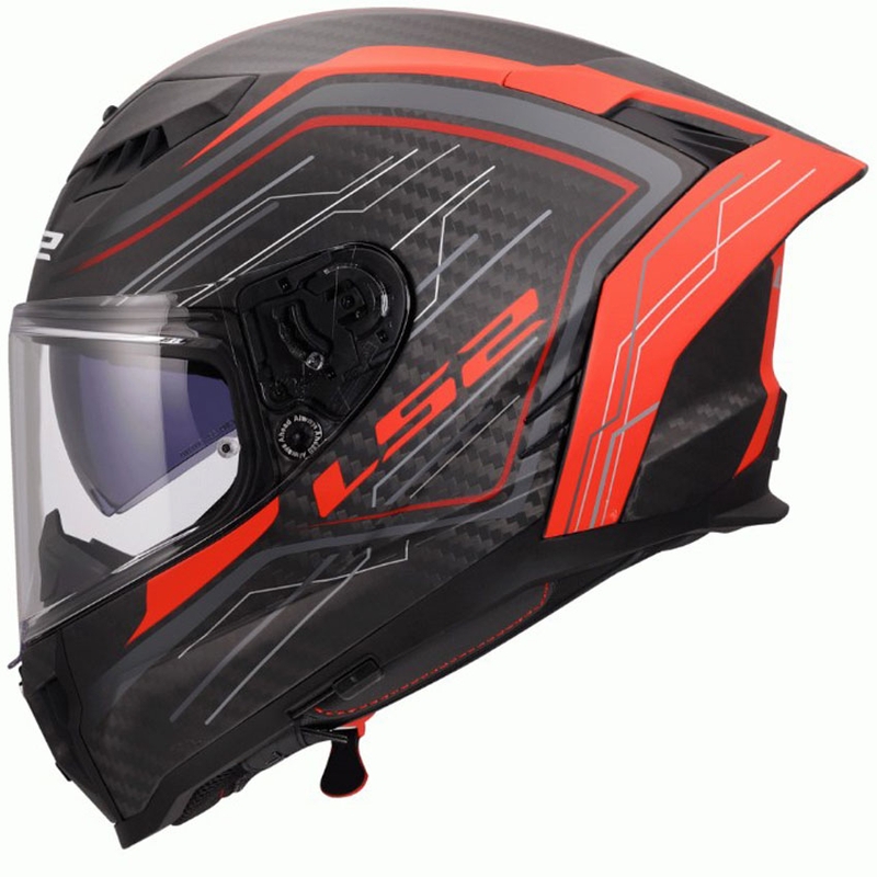 Uždaras motociklo šalmas LS2 FF807 Dragon Subic, raudonas