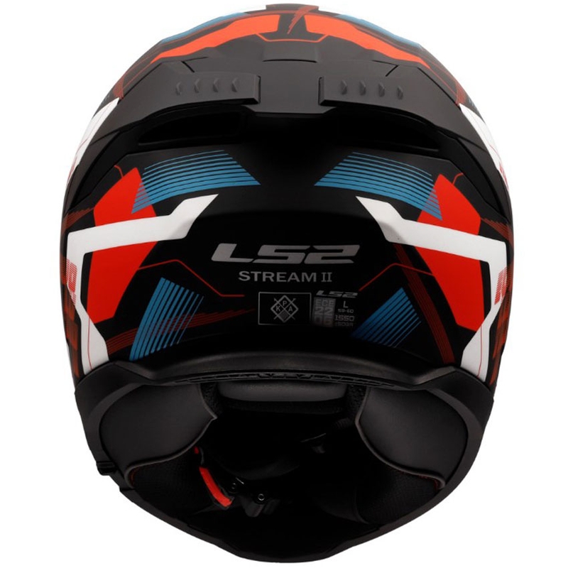 Uždaras motociklo šalmas LS2 FF808 Stream II Mika matinė balta-mėlyna