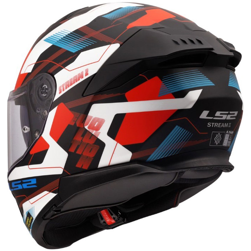 Uždaras motociklo šalmas LS2 FF808 Stream II Mika matinė balta-mėlyna
