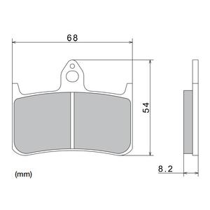 Stabdžių kaladėlės NISSIN pusiau metalinės junginio 68x54x8,2 mm 2 vnt.