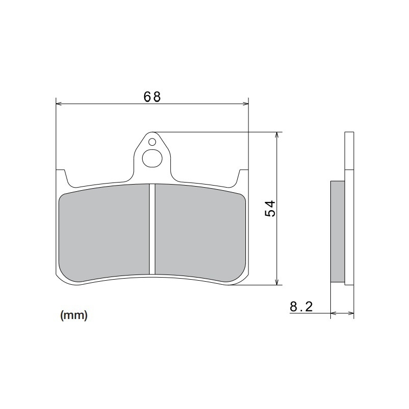 Stabdžių kaladėlės NISSIN pusiau metalinės junginio 68x54x8,2 mm 2 vnt.