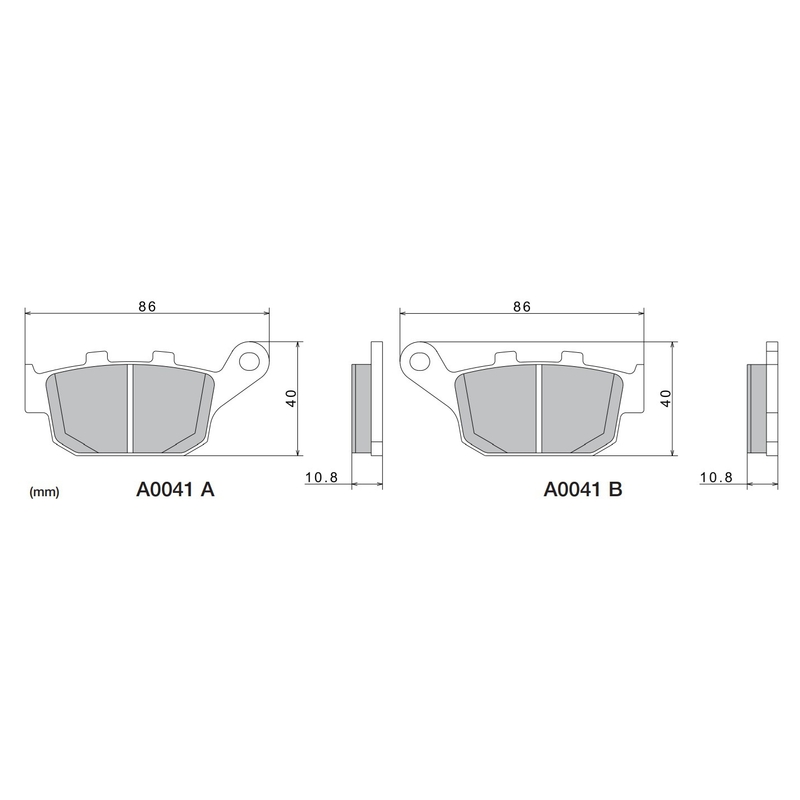 Stabdžių kaladėlės NISSIN pusiau metalinis mišinys 86x40x10,8 mm 2 vnt.