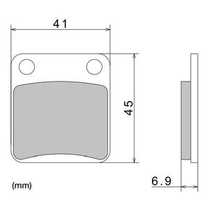 Stabdžių kaladėlės NISSIN pusiau metalinės junginio 41x45x6,9 mm 2 vnt.