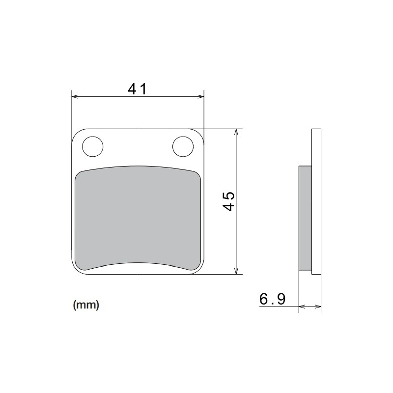 Stabdžių kaladėlės NISSIN pusiau metalinės junginio 41x45x6,9 mm 2 vnt.