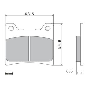Stabdžių kaladėlės NISSIN pusiau metalinės junginio 63,5x54,9x8,5 mm 2 vnt.