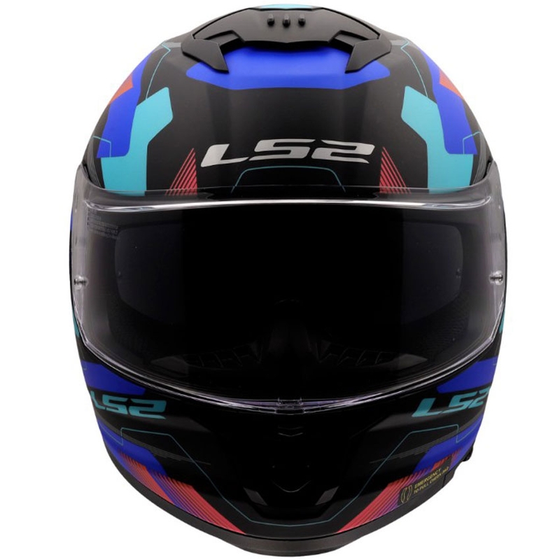 Uždaras motociklo šalmas LS2 FF808 Stream II Mika matinė juoda-mėlyna