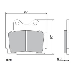 Stabdžių kaladėlės NISSIN pusiau metalinės junginio 68x57x8,5 mm 2 vnt.