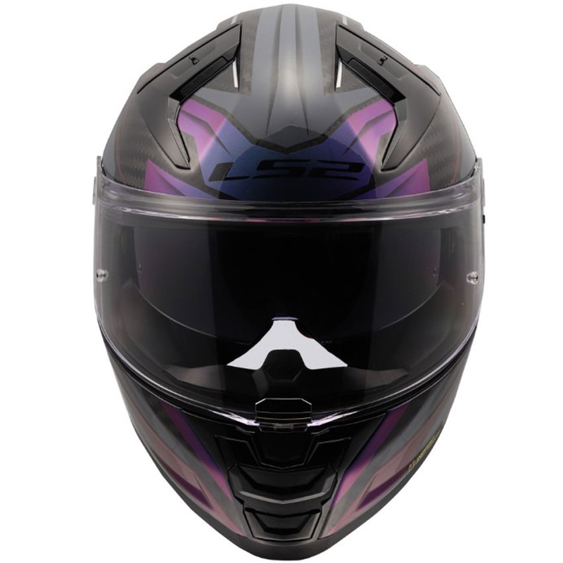 Uždaras motociklo šalmas LS2 FF811 Vector II C Savage Chameleon juoda-violetinė