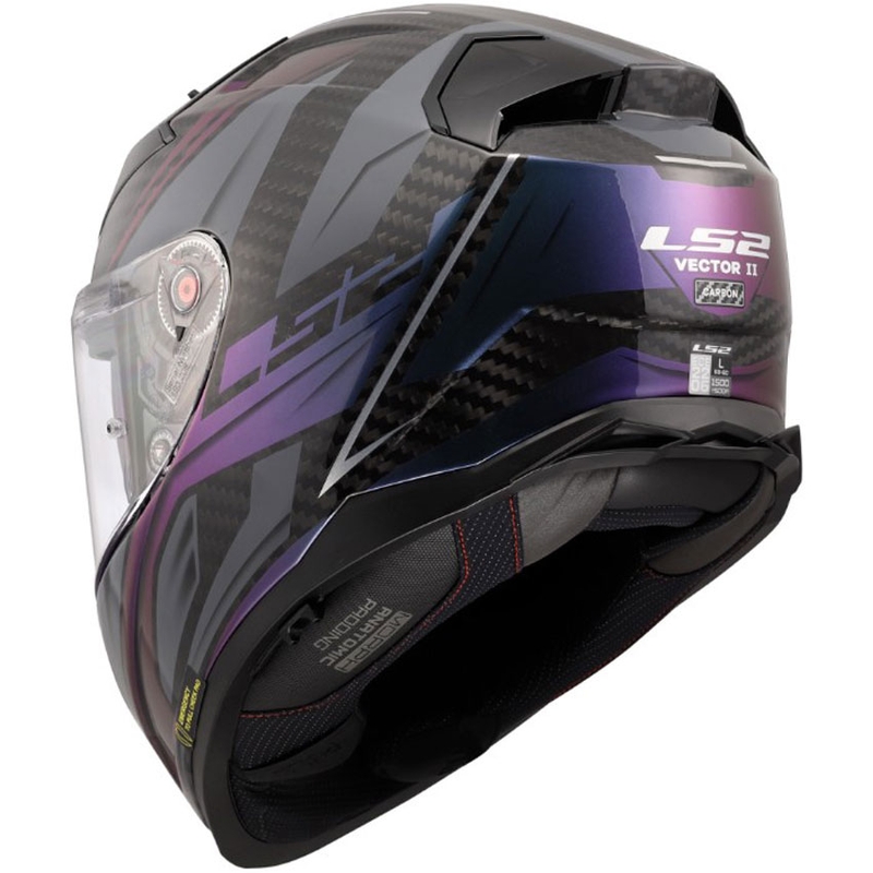 Uždaras motociklo šalmas LS2 FF811 Vector II C Savage Chameleon juoda-violetinė