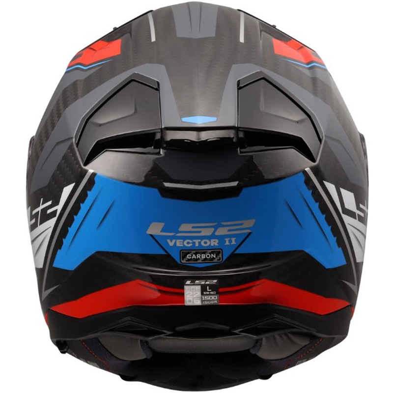 Uždaras motociklo šalmas LS2 FF811 Vector II C Savage balta-mėlyna-raudona