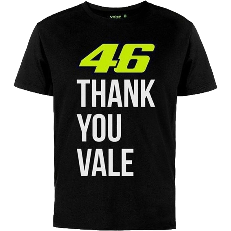 Vaikiški marškinėliai VR46 Valentino Rossi "Thank you Vale" juodi