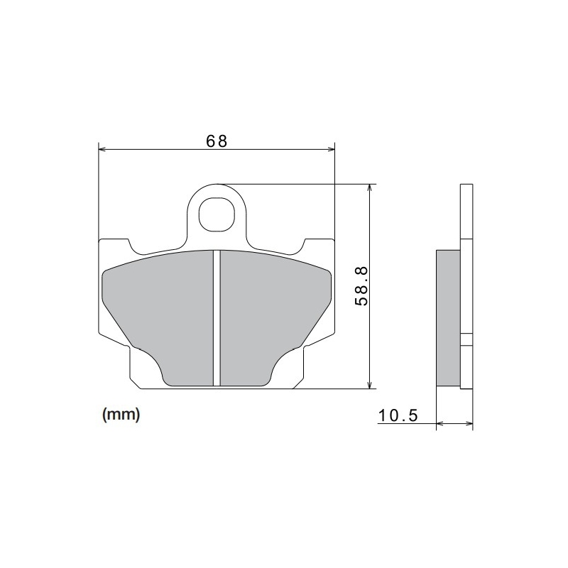 Stabdžių kaladėlės NISSIN pusiau metalinės junginio 68x58,8x10,5 mm 2 vnt.