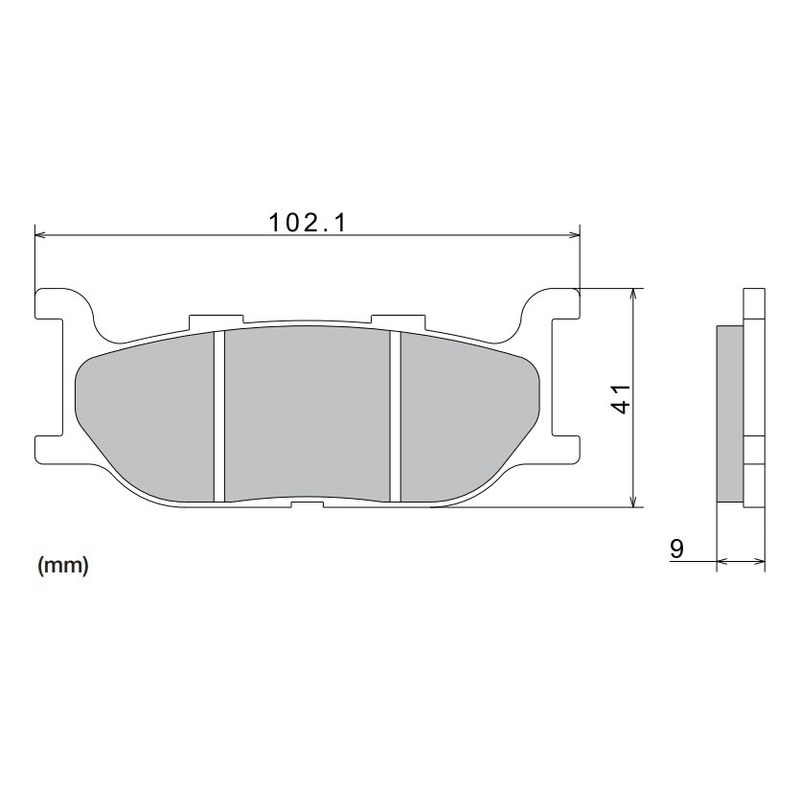 Stabdžių kaladėlės NISSIN pusiau metalinis mišinys 102,1x41x9 mm 2 vnt.