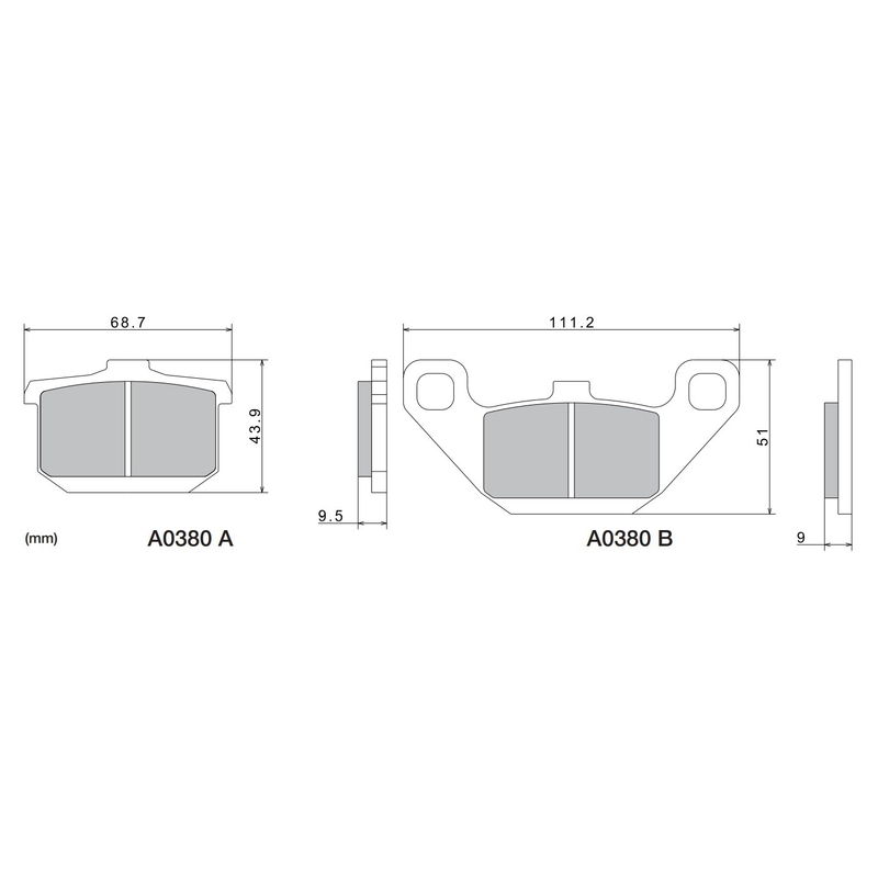 Stabdžių kaladėlės NISSIN pusiau metalinis mišinys M501-391 2 vnt.