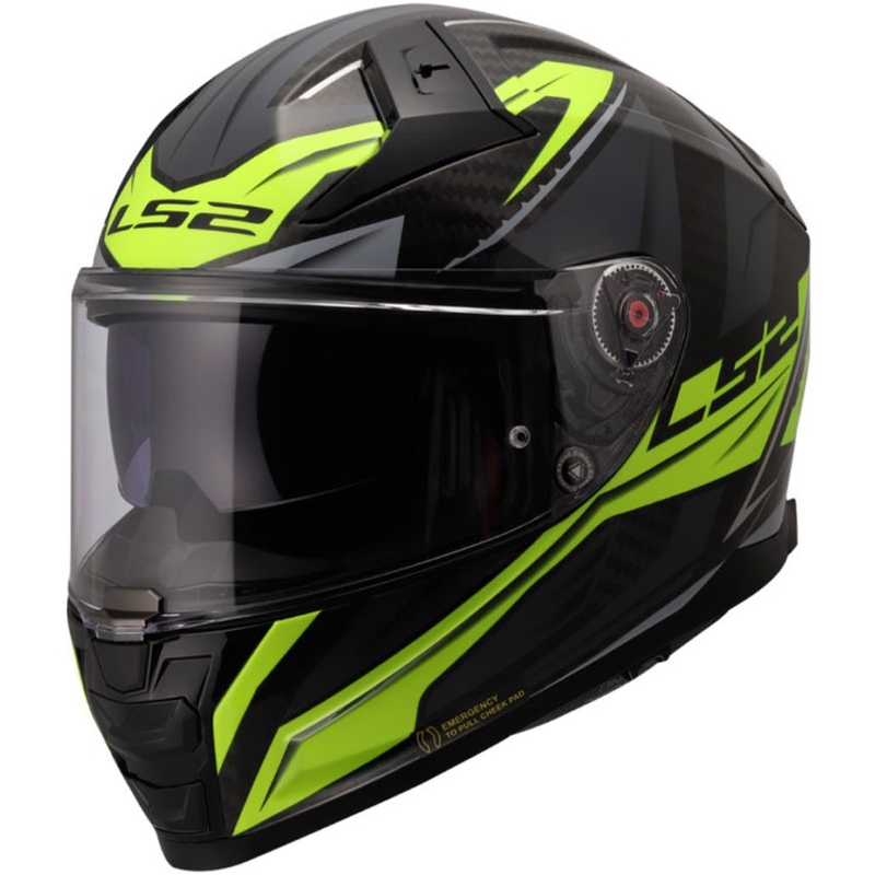 Uždaras motociklo šalmas LS2 FF811 Vector II C Savage blizgus HV geltonas