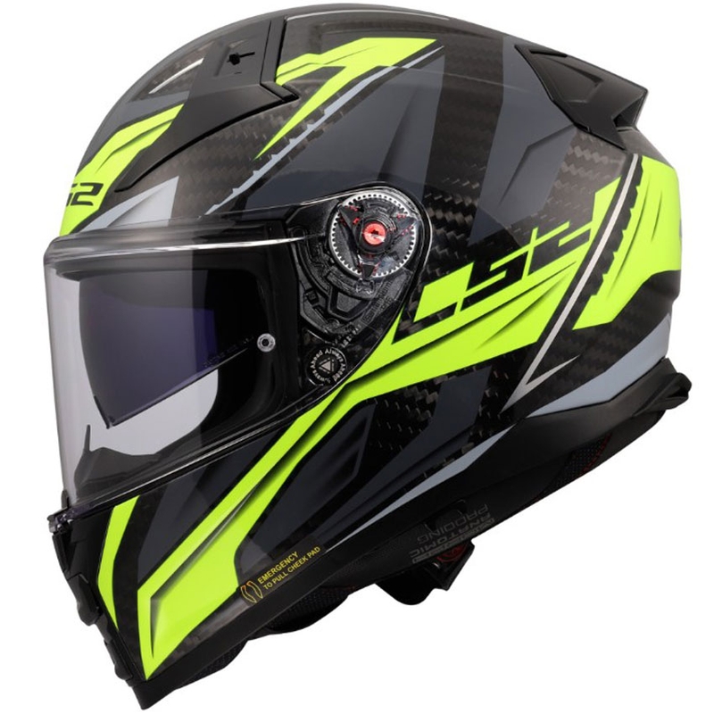 Uždaras motociklo šalmas LS2 FF811 Vector II C Savage blizgus HV geltonas