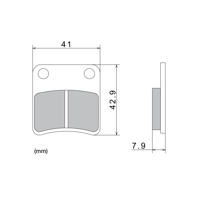 Stabdžių kaladėlės NISSIN pusiau metalinės junginio 41x42,9x7,9 mm 2 vnt.