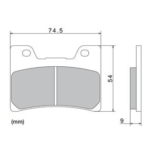 Stabdžių kaladėlės NISSIN pusiau metalinės junginio 74,5x54x9 mm 2 vnt.
