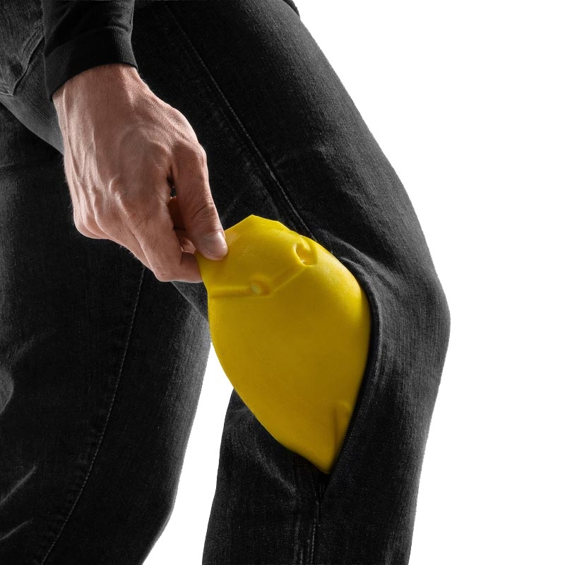 „Rebelhorn Classic“ vieno sluoksnio, ypač trumpi motociklo džinsai, juodi