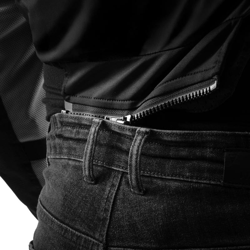 „Rebelhorn Classic“ vieno sluoksnio, ypač trumpi motociklo džinsai, juodi